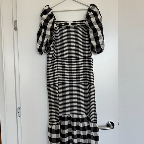 Top Shop Gingham & Stripe Dress - Picture 2 of 3